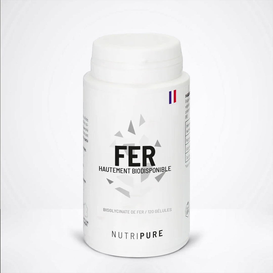 Bisglycinate de fer Nutripure pour les sportives, en stock à La Réunion