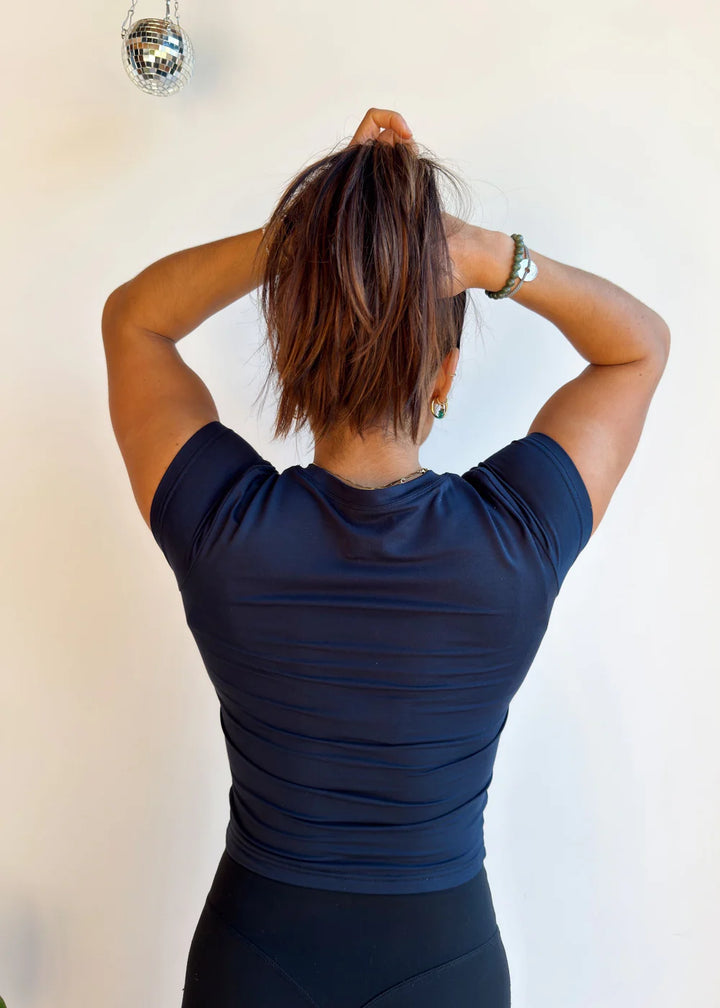 TOP MANCHES COURTES "ESSENTIEL" -  BLUE NUIT
