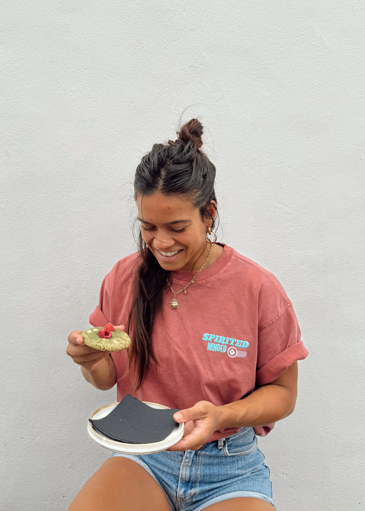 T-SHIRT BRODE OVERSIZE BANGERS - ROSE