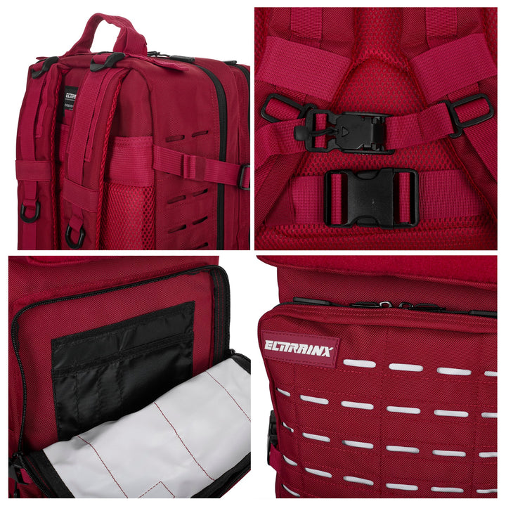 Sac à dos tactique V2 Premium 45L rouge foncé
