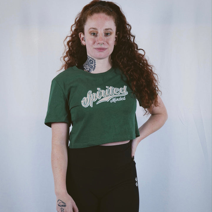 VARSITY CROP TOP - GREEN