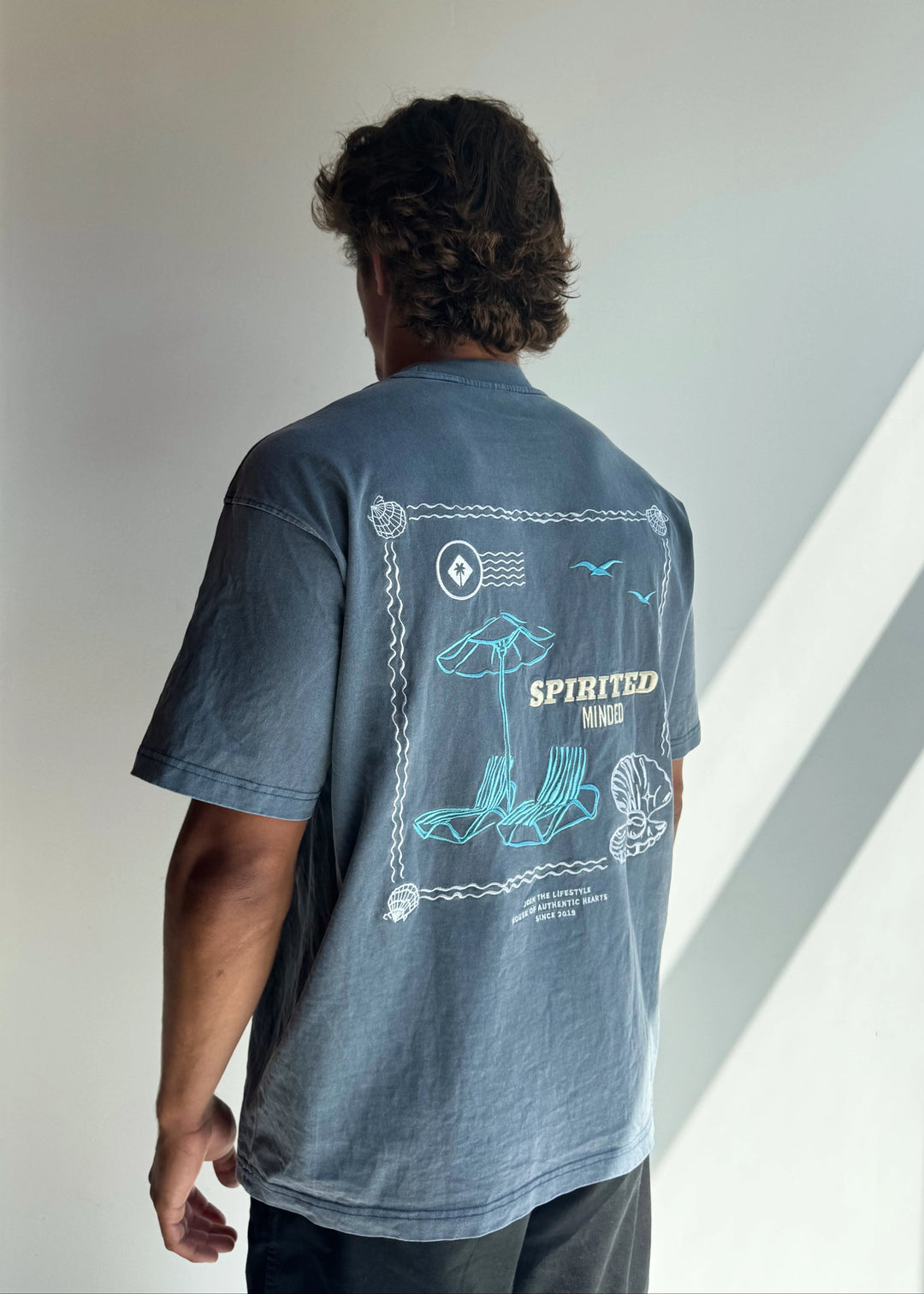 T-SHIRT BRODE OVERSIZE - GRIS