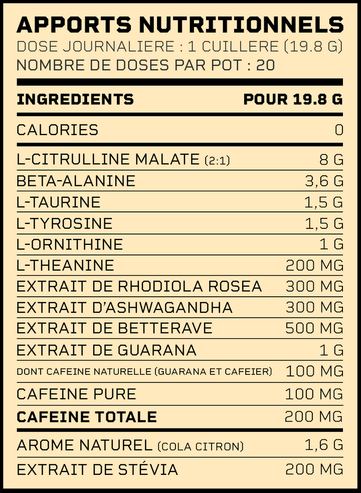 LE PREWORKOUT : Elixir de Puissance Fruits Rouges