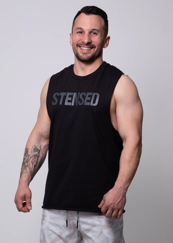 Tank Top - Stensed Rugged Black