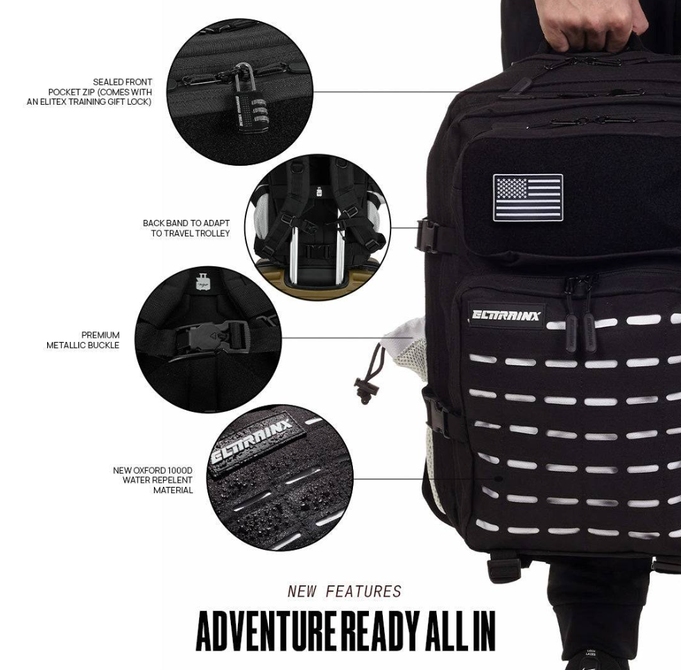 Sac à dos tactique V2 45  All In Noir et blanc