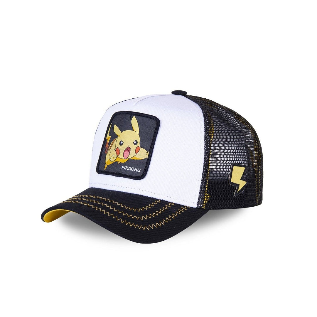 CAPSLAB -Casquette Trucker Pokemon Pikachu Snapback Blanc