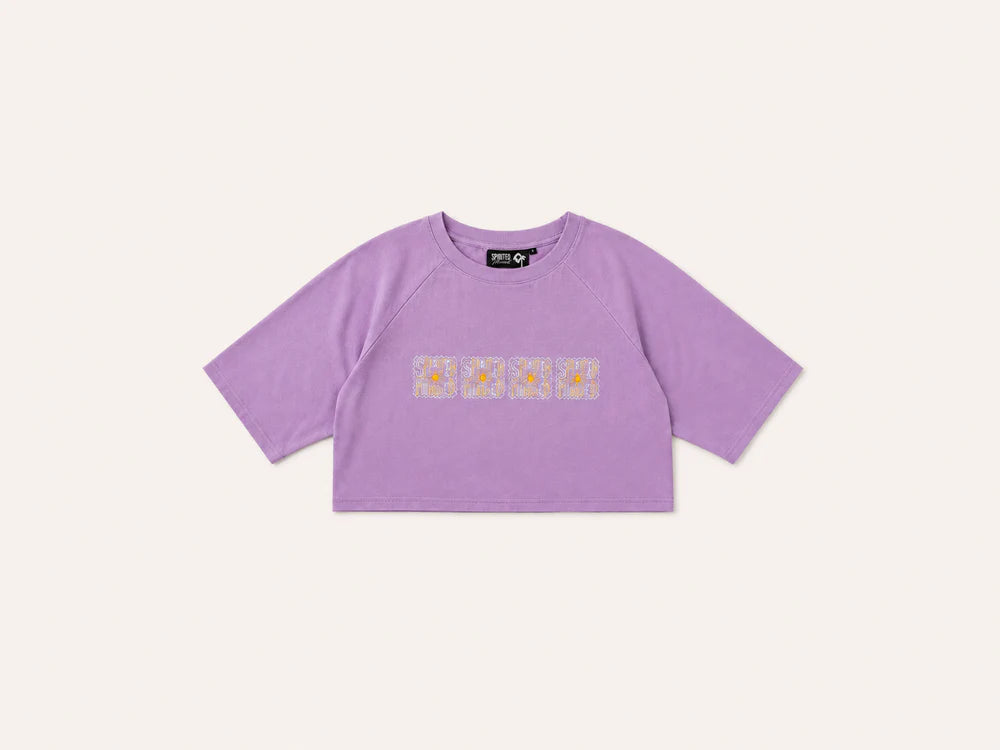 CROP TOP BRODÉ OVERSIZE SOLSTICE FLOW - VIOLET