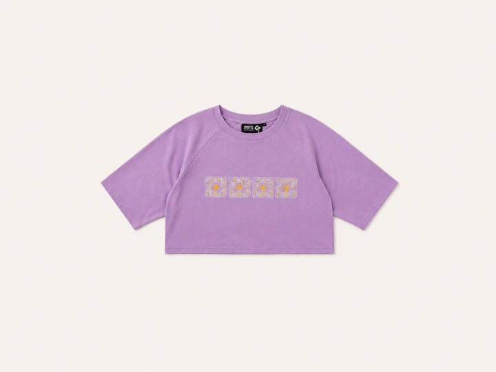 CROP TOP BRODÉ OVERSIZE SOLSTICE FLOW - VIOLET
