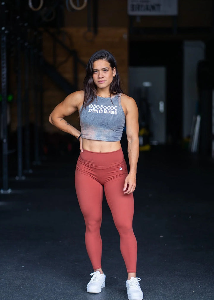 CROP-TOP - GRIS / ORANGE