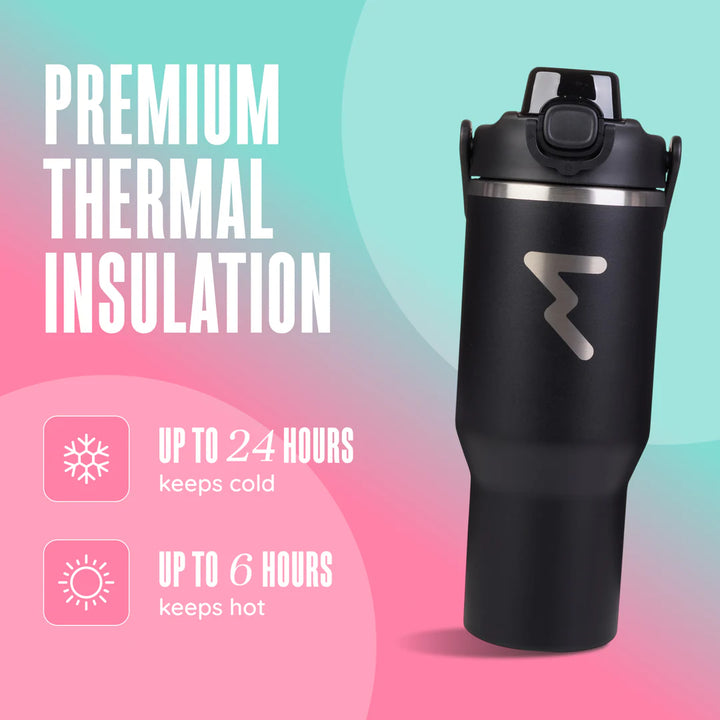 Bouteille Thermique En Aluminium Noir 1L