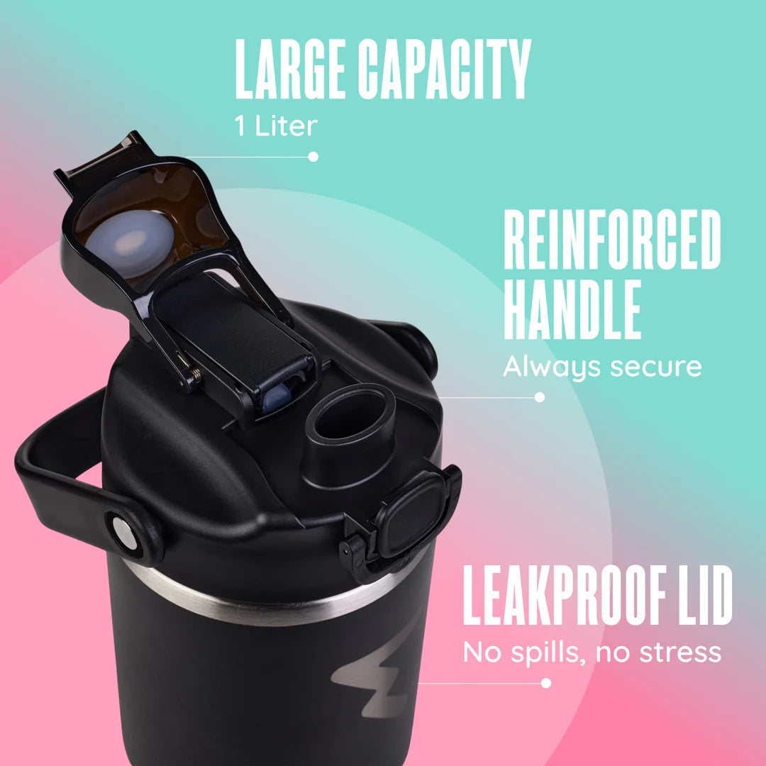 Bouteille Thermique En Aluminium Noir 1L