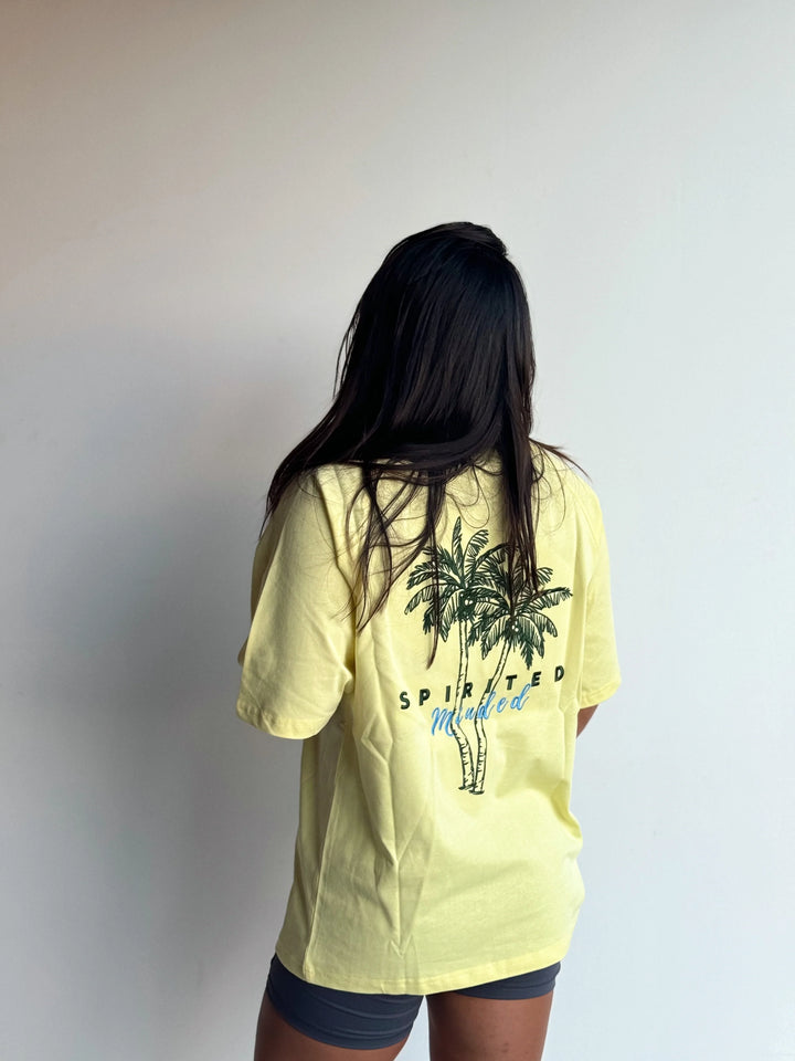 T-SHIRT BRODE OVERSIZE SOLSTICE FLOW - JAUNE