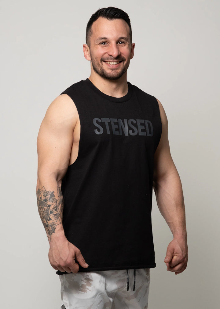 Tank Top - Stensed Rugged Black