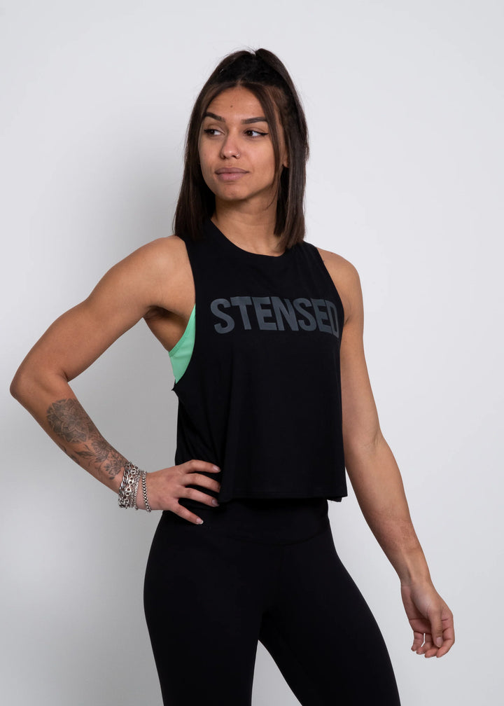Crop Débardeur  - Stensed black
