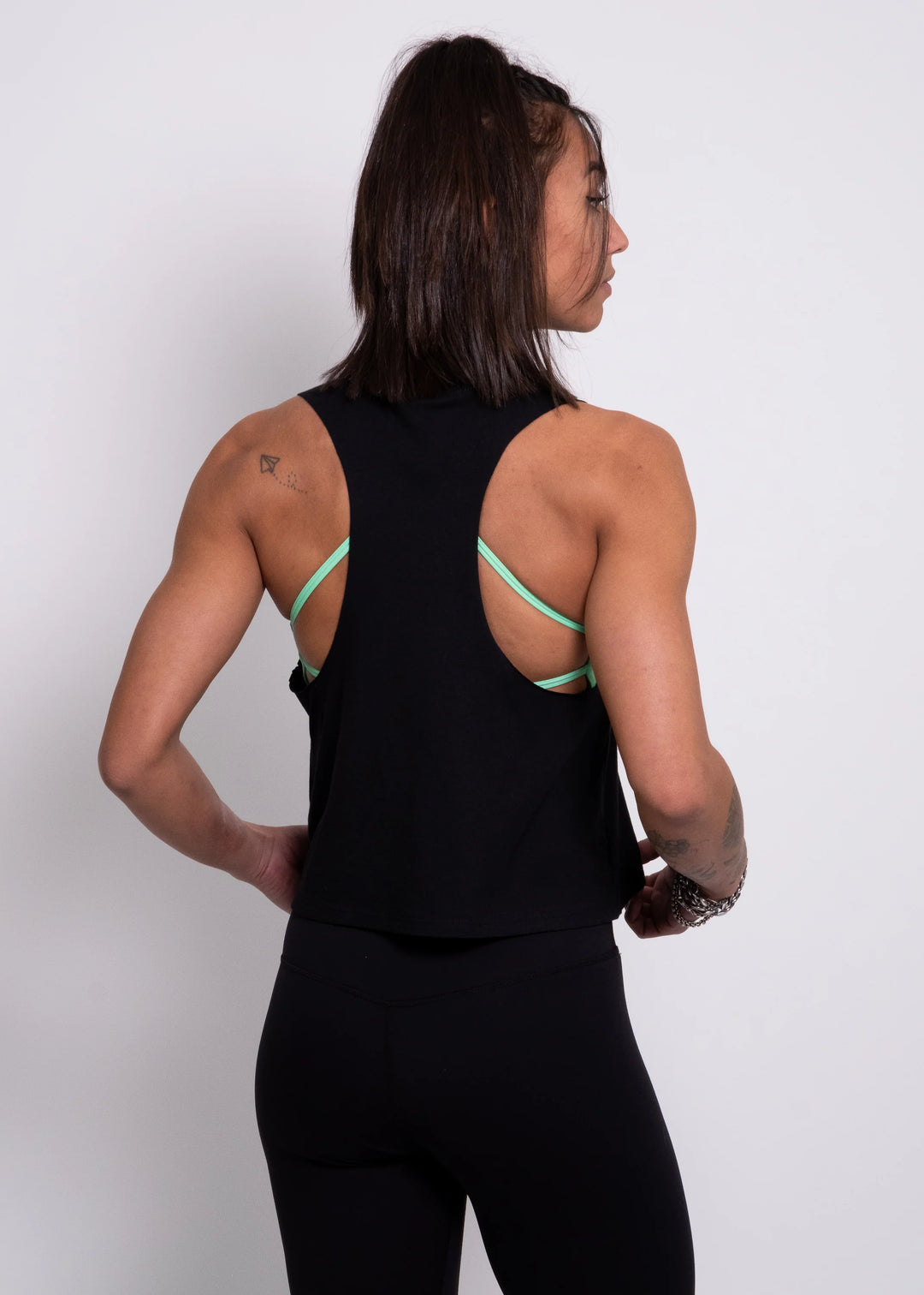 Crop Débardeur  - Stensed black