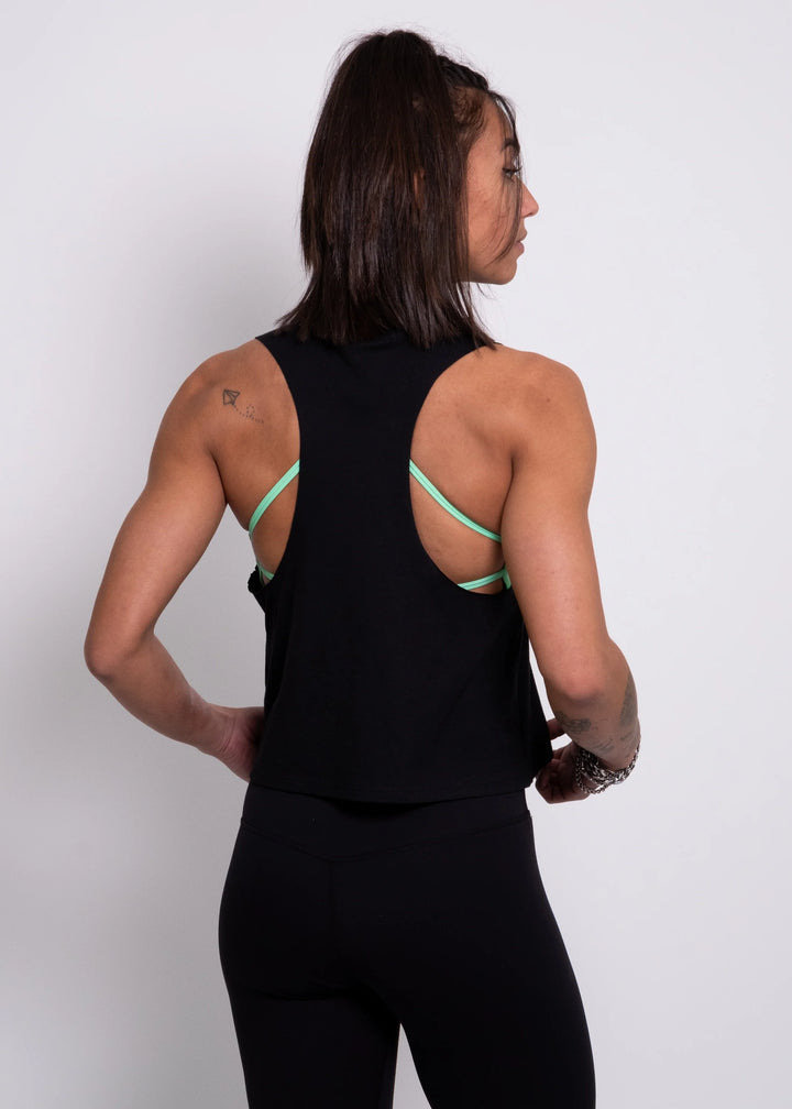 Crop Débardeur  - Stensed black