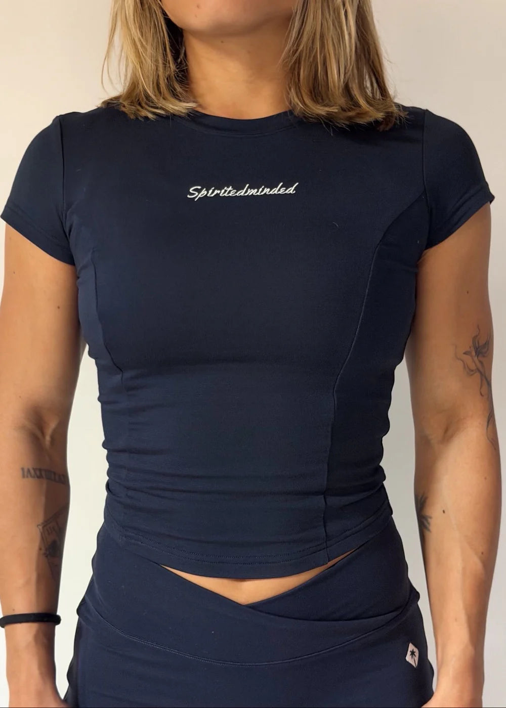 TOP MANCHES COURTES "ESSENTIEL" -  BLUE NUIT