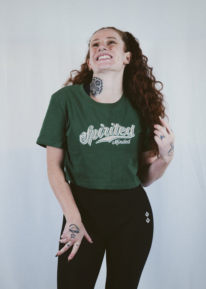 VARSITY CROP TOP - GREEN