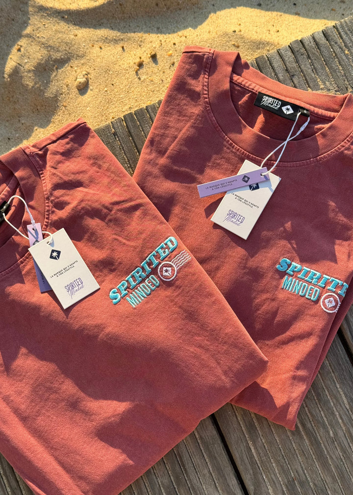 T-SHIRT BRODE OVERSIZE BANGERS - ROSE