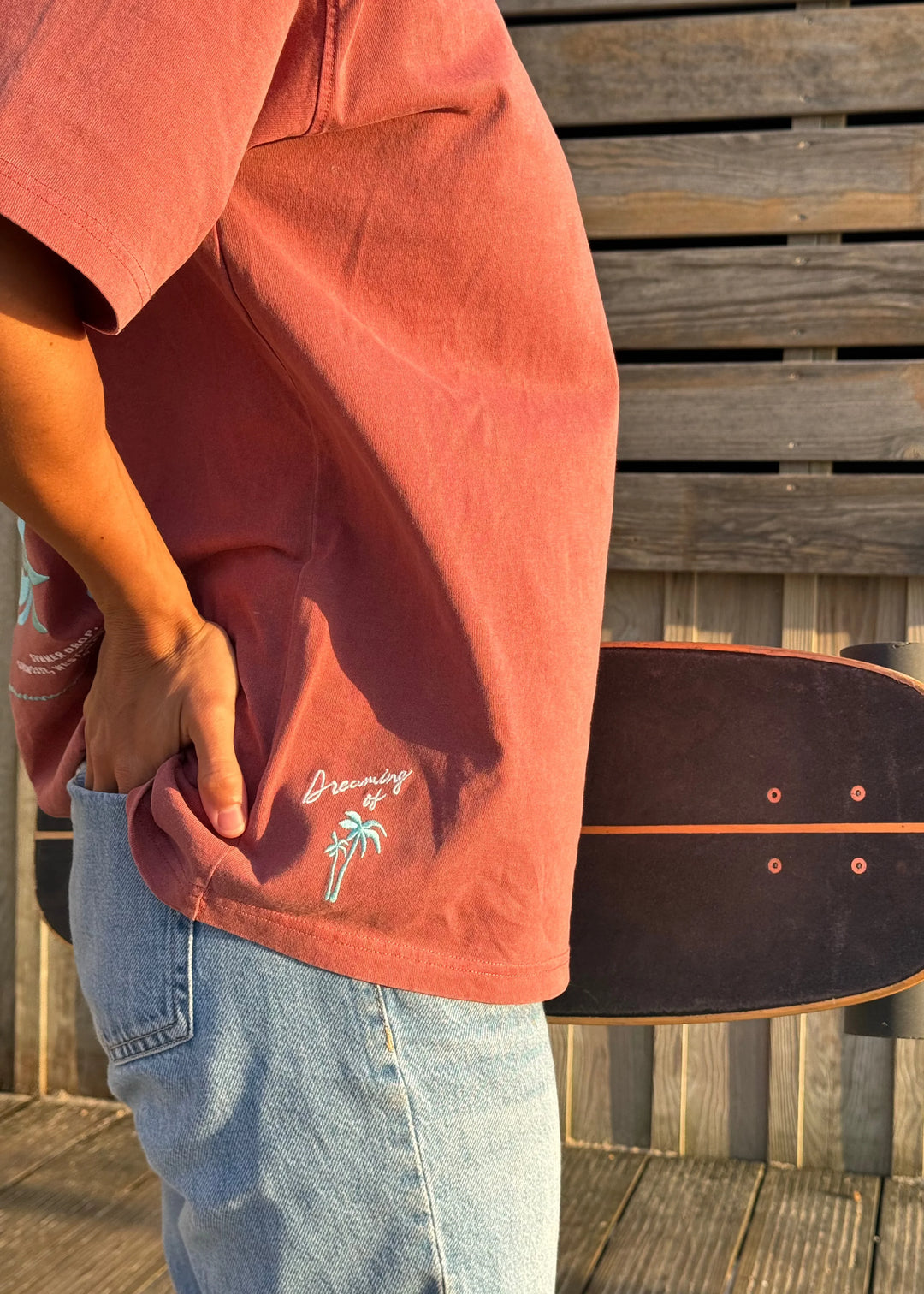 T-SHIRT BRODE OVERSIZE BANGERS - ROSE