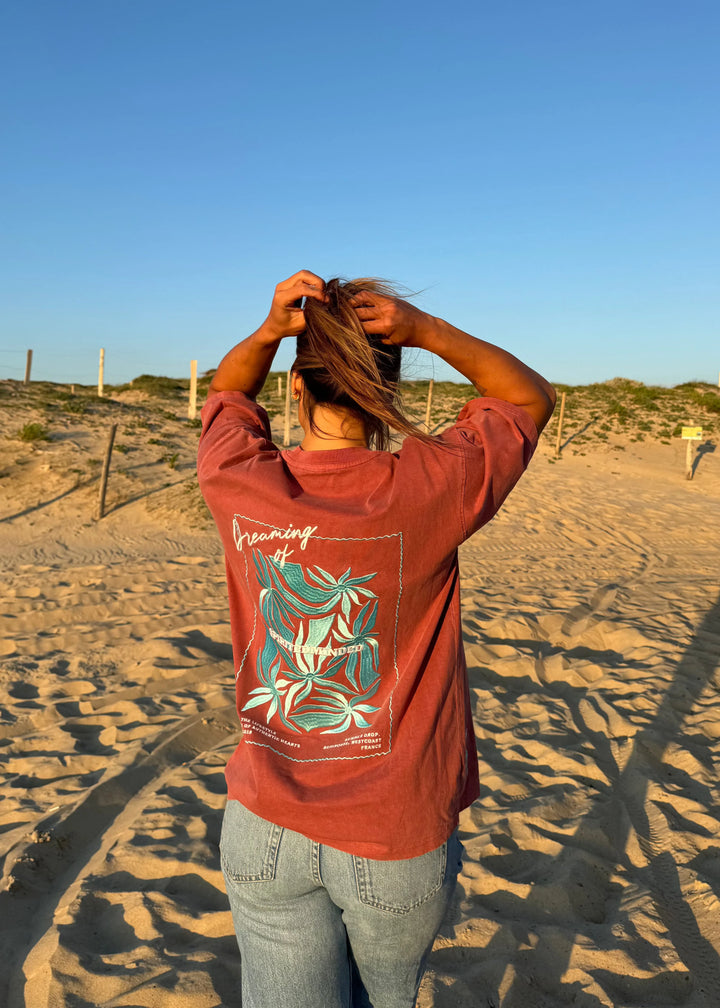 T-SHIRT BRODE OVERSIZE BANGERS - ROSE