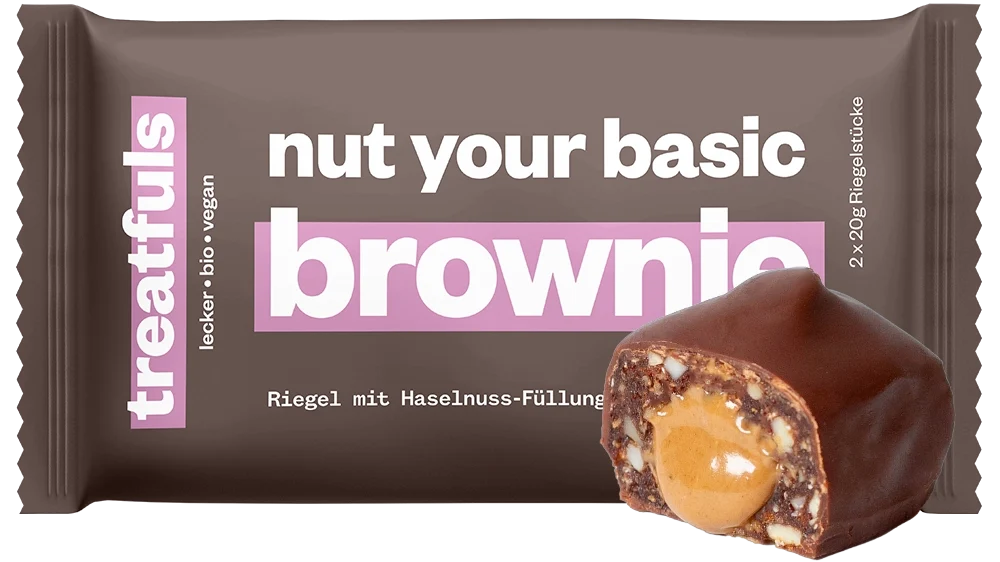 Barre Treatfuls - Brownie chocolat noir fourrée « Nut your basic brownie »