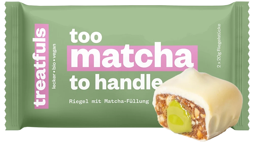 Barre Treatfuls - Matcha chocolat blanc fourrée « Too matcha to handle »