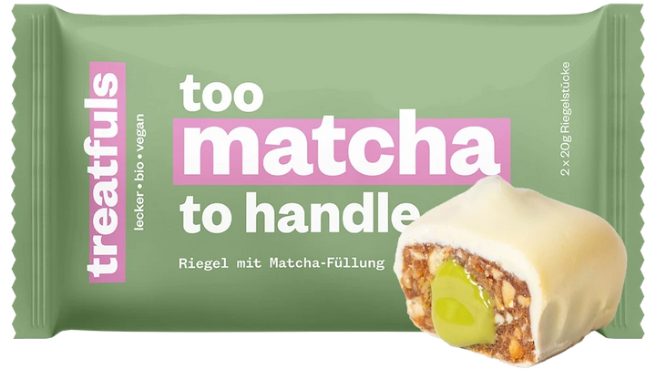 Barre Treatfuls - Matcha chocolat blanc fourrée « Too matcha to handle »