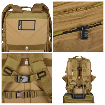 V2 45L Tactical Backpack Khaki