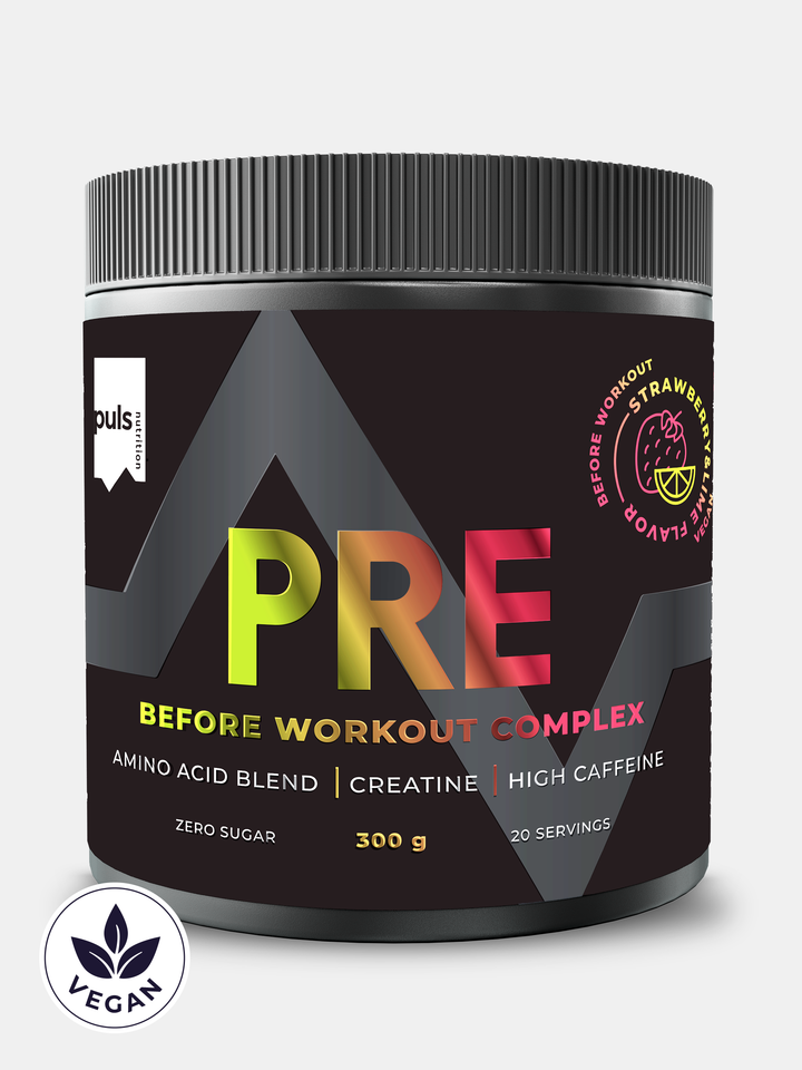 PRE-WORKOUT COMPLEX Strawberry-Lime 300g High Caffeine VEGAN
