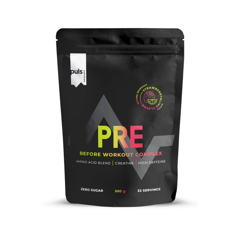 PRE-WORKOUT COMPLEX Fraise/Citron 500g High Caffeine VEGAN