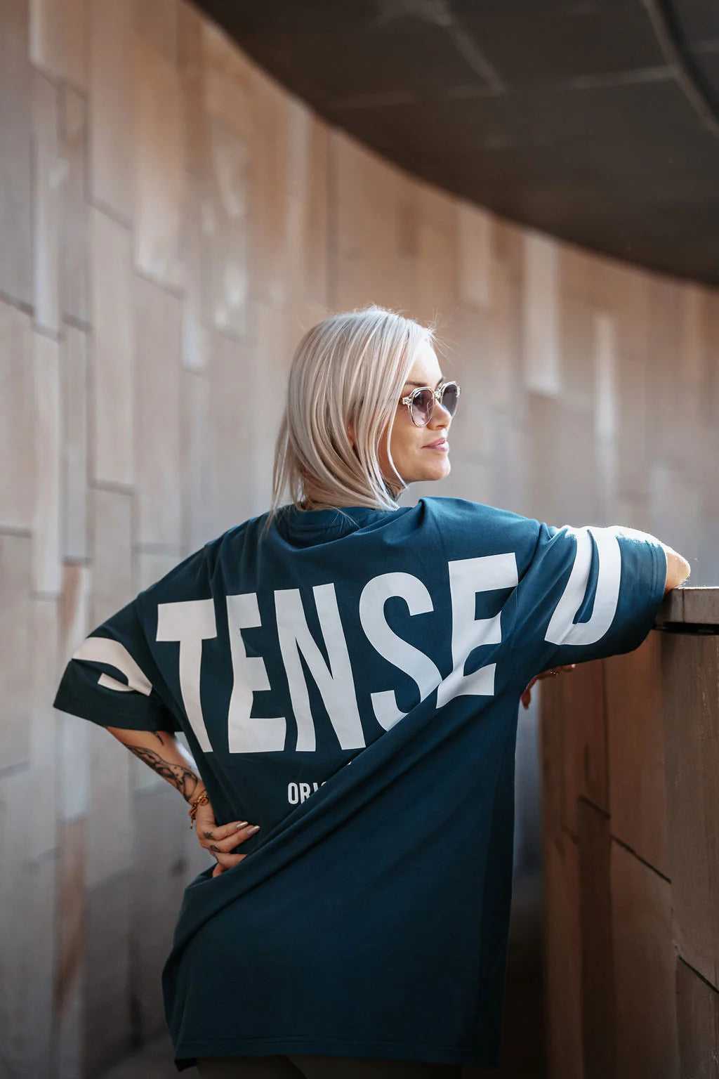 Tee-Shirt - Stensed Oversize Dark Green