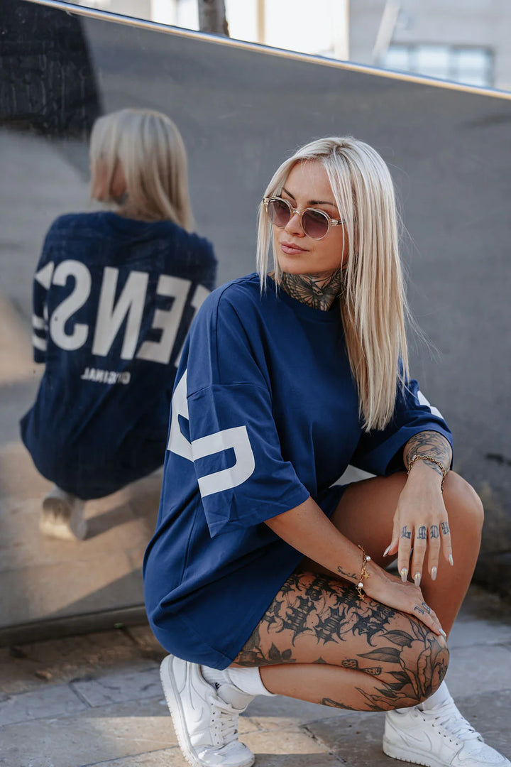 Tee-Shirt - Stensed Oversize Navy