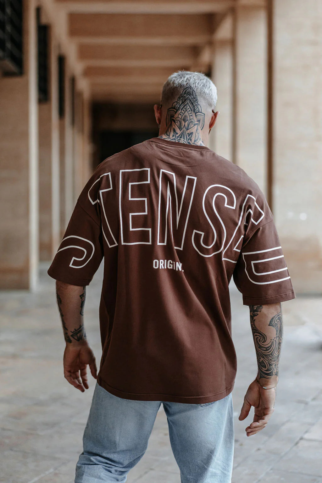 Tee-Shirt - Stensed Oversize Marron