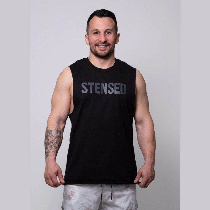 Tank Top - Stensed Rugged Black