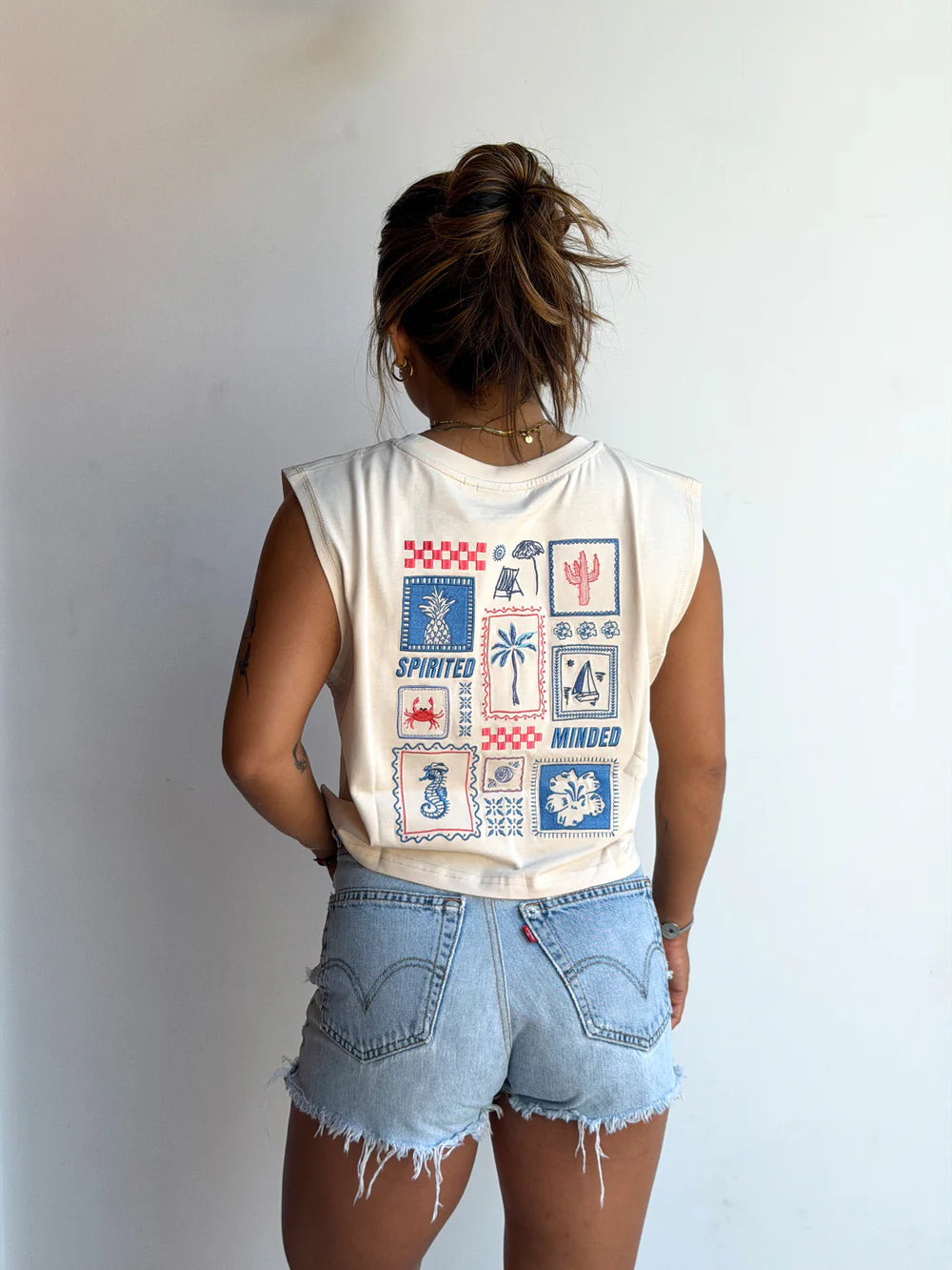 CROP TOP DÉBARDEUR - BEIGE