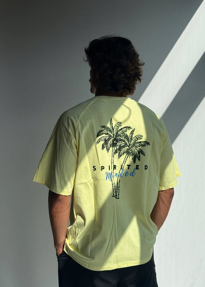 T-SHIRT BRODE OVERSIZE SOLSTICE FLOW - JAUNE