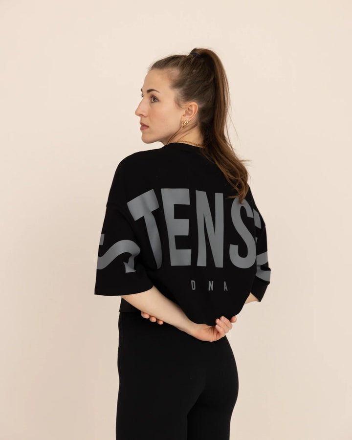 DNA Crop Top Oversize Noir