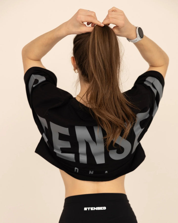 DNA Crop Top Oversize Noir