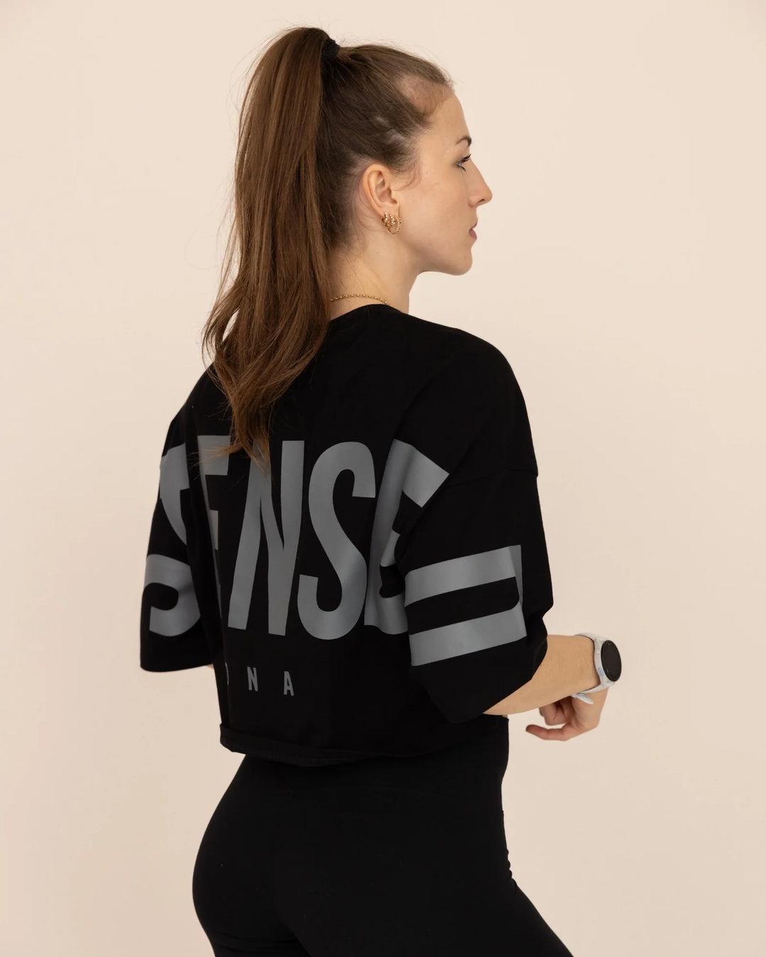 DNA Crop Top Oversize Noir