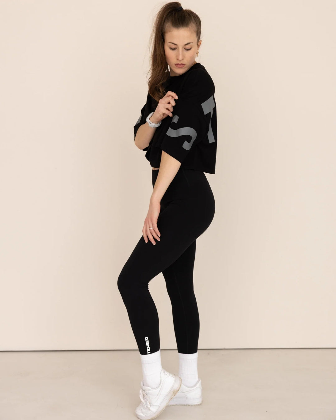 DNA Crop Top Oversize Noir