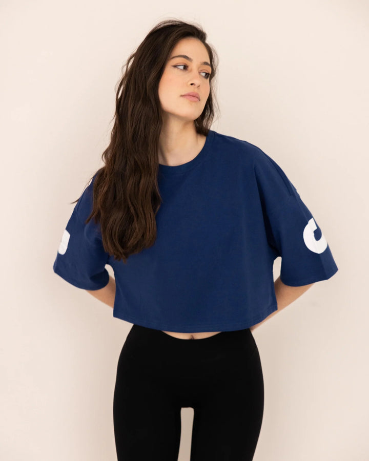 DNA Crop Top Oversize - Bleu