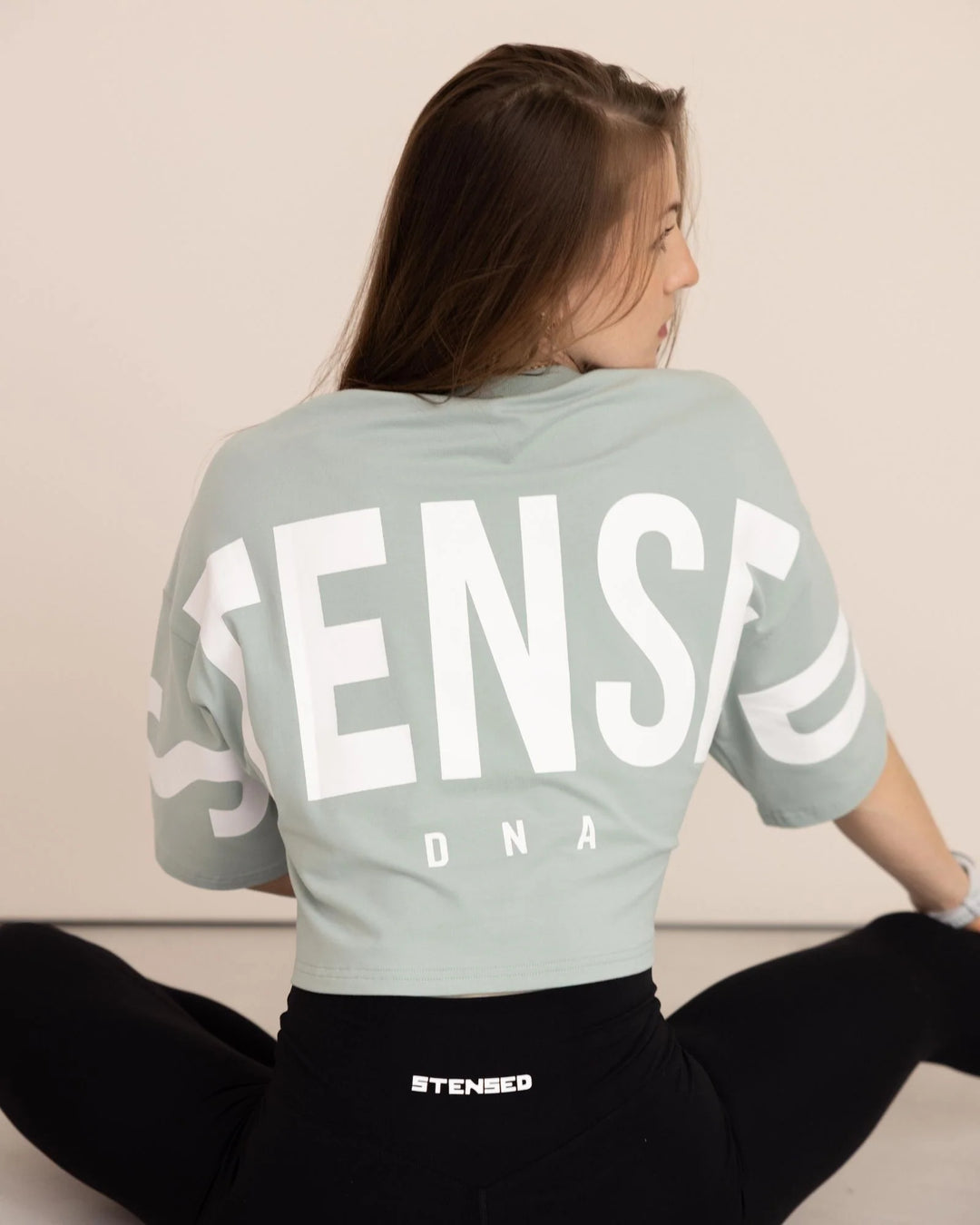 DNA Crop Top Oversize Vert Sage
