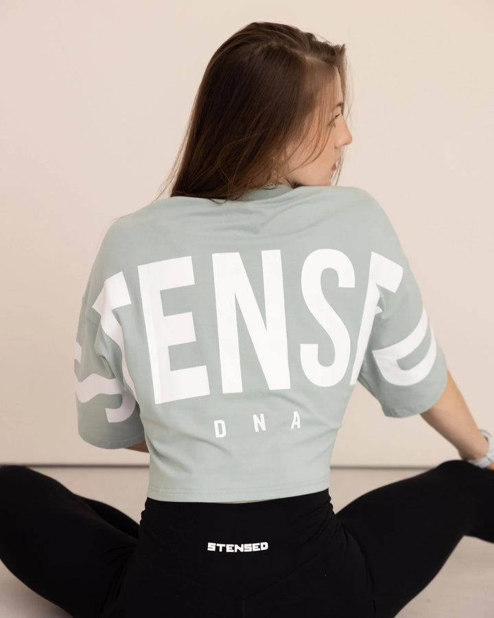 DNA Crop Top Oversize Vert Sage