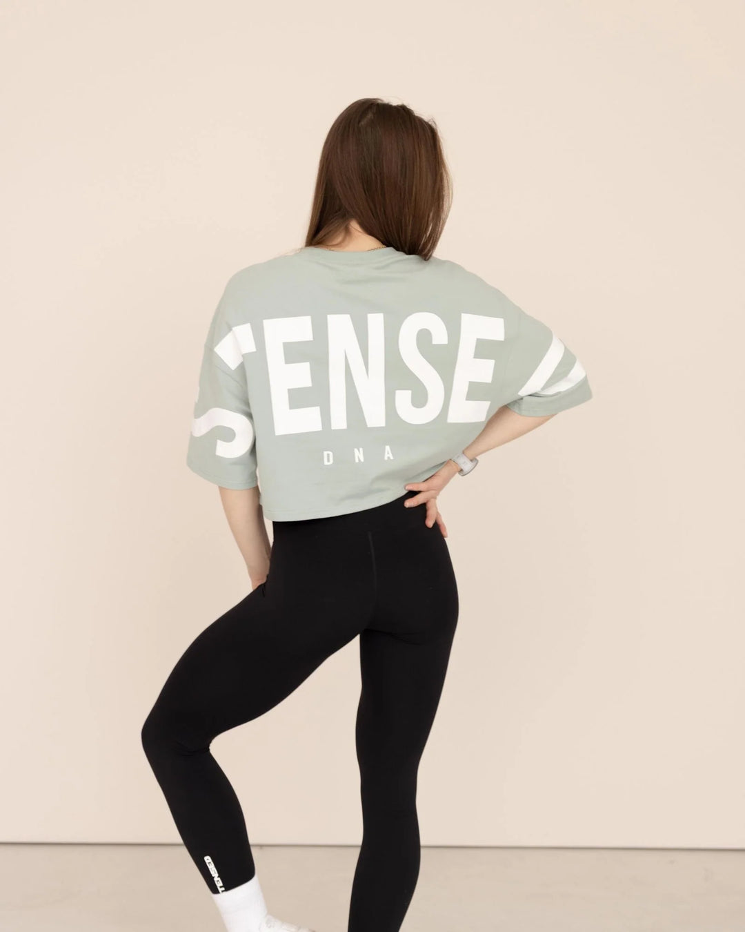 DNA Crop Top Oversize Vert Sage