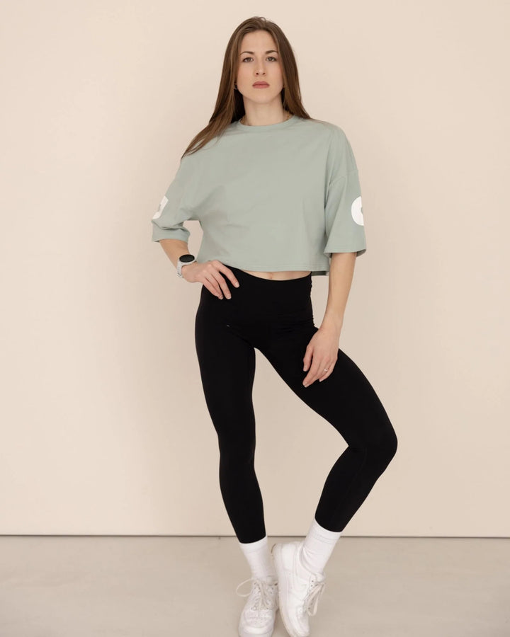 DNA Crop Top Oversize Vert Sage
