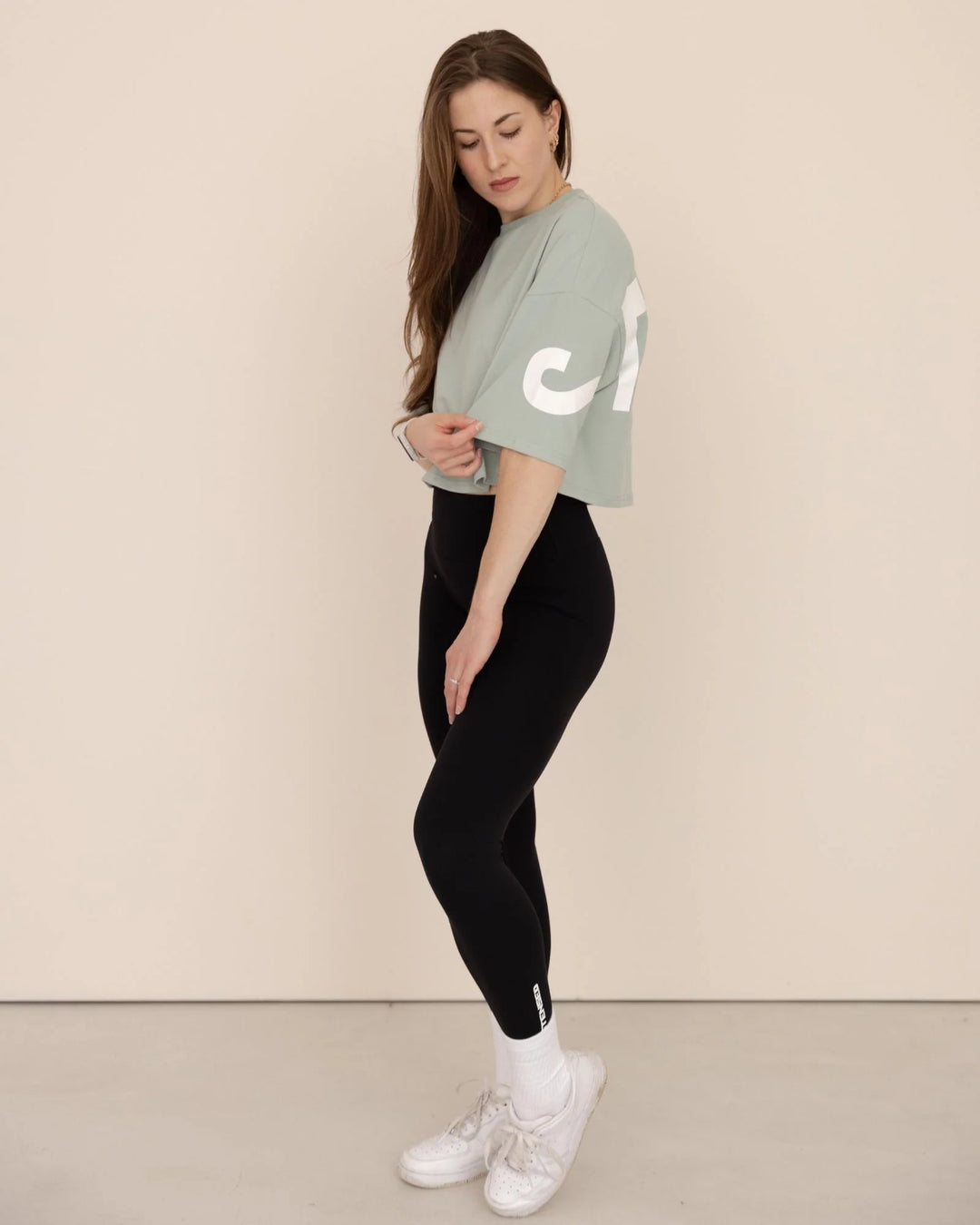 DNA Crop Top Oversize Vert Sage