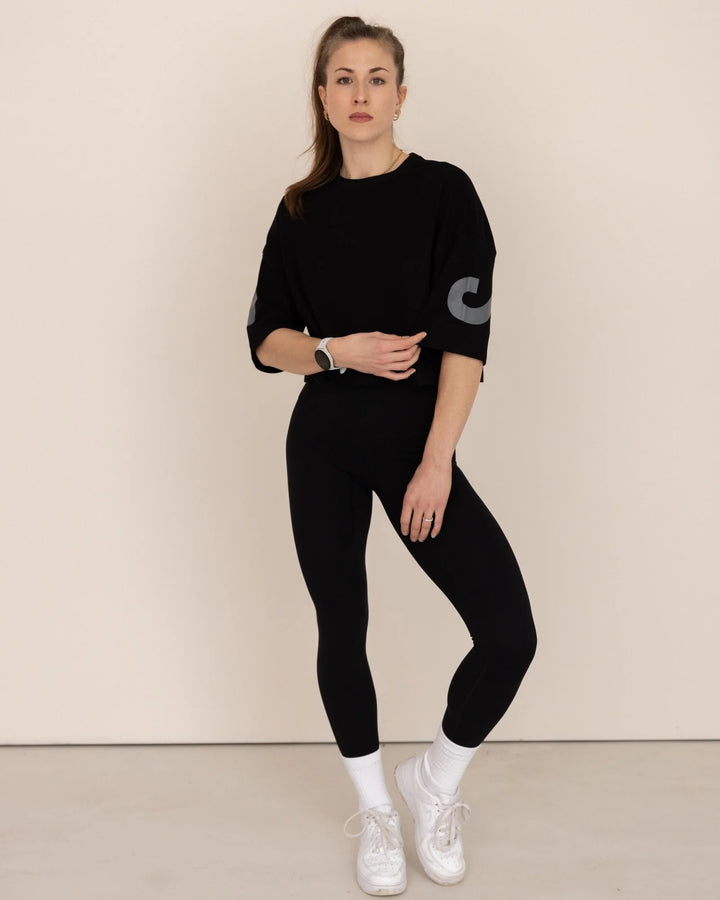 DNA Crop Top Oversize Noir