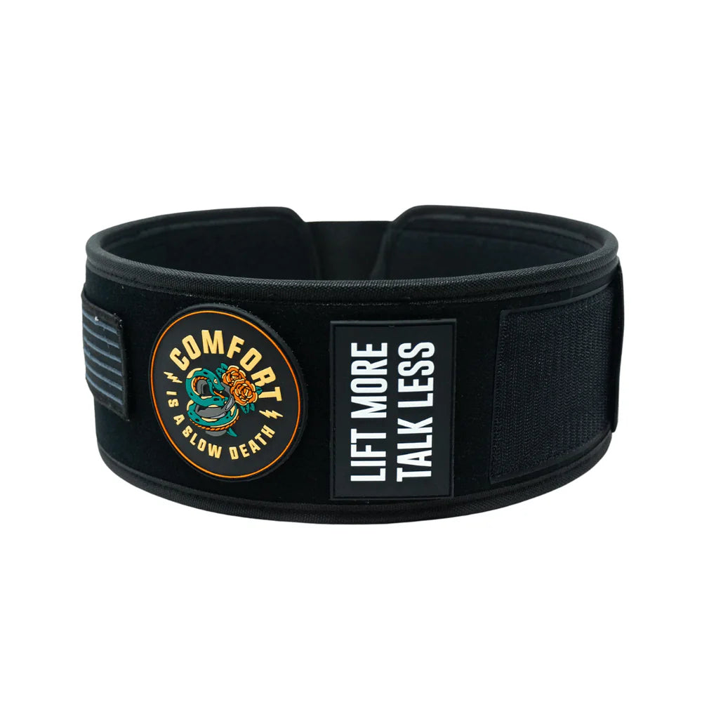 Weightlifting Belt - Black Velcro Patch