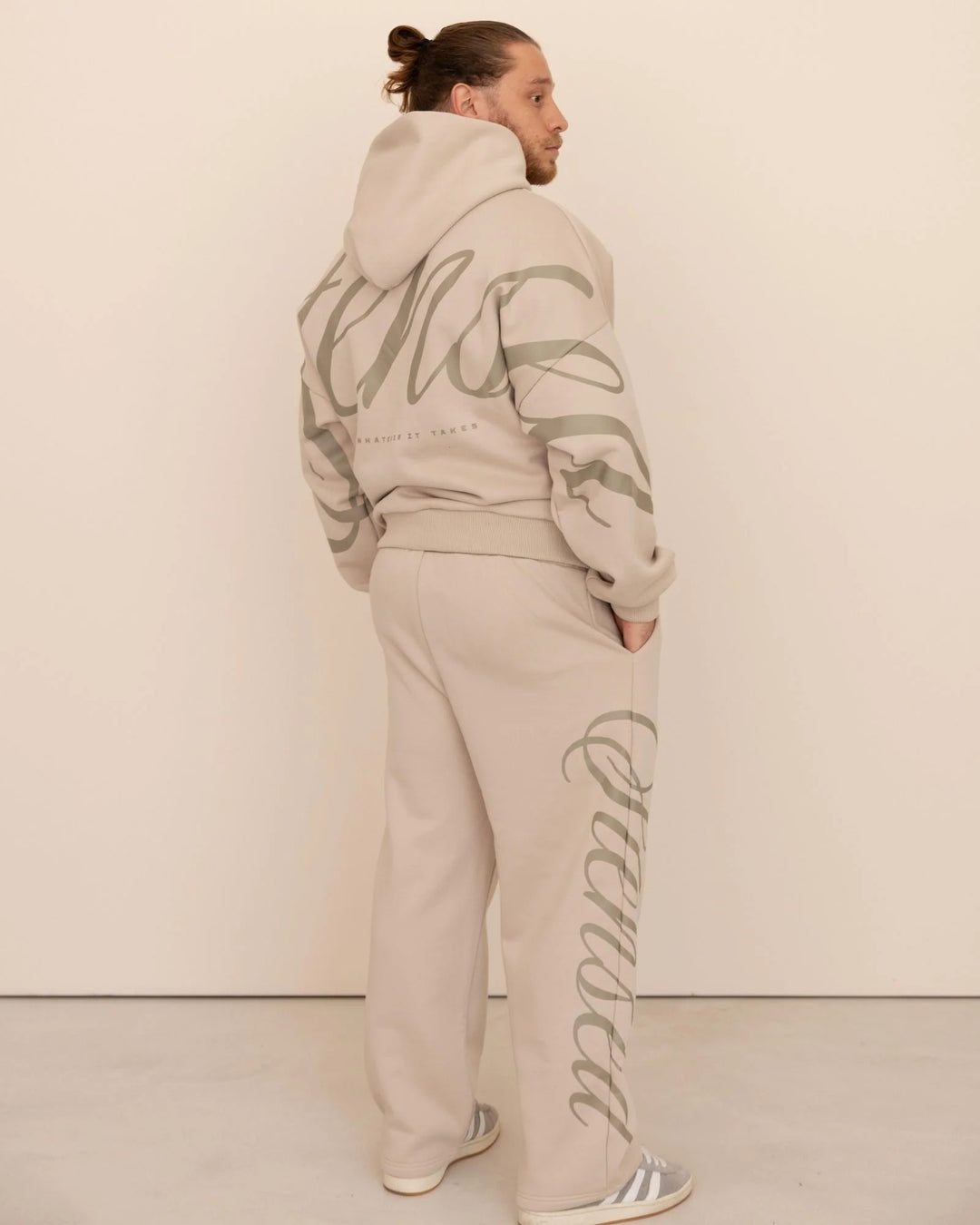 Heritage Script Oversized Hoodie Beige